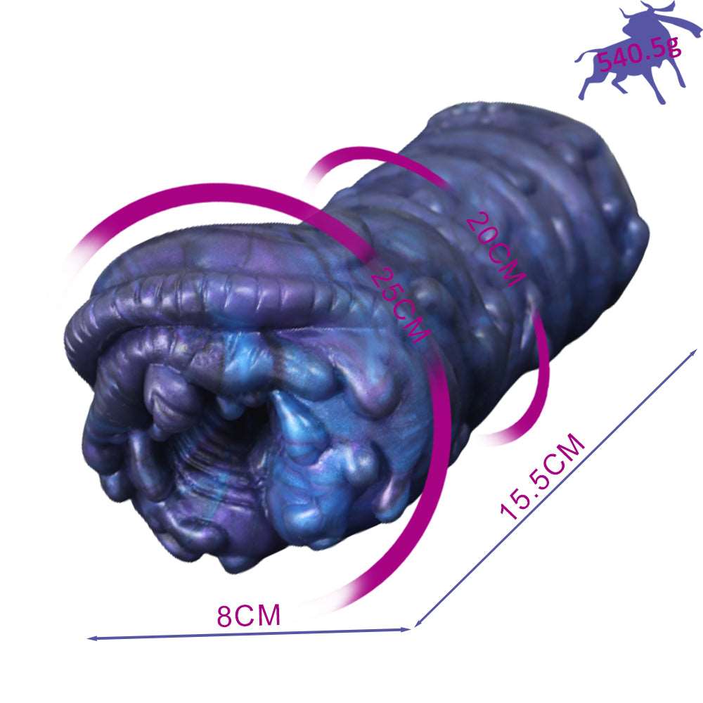 Freyr purple realistic animal-style masturbator, detailed ridged surface