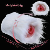 Furry-Masturbator weiß; 606g Gewicht, 28cm (17.1in) Länge, Max 12cm