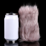 Plush furry sleeve masturbator with open end and visible base connector