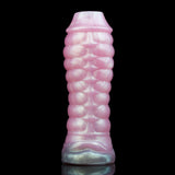 Rosa gerippter Sleeve, Rückansicht mit breitem Sockel
