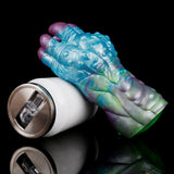 Blue tentacle stroker with iridescent green-purple highlights and purple bulbs