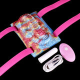 Octopus-textured vibrator grinder with pink straps and included control device
