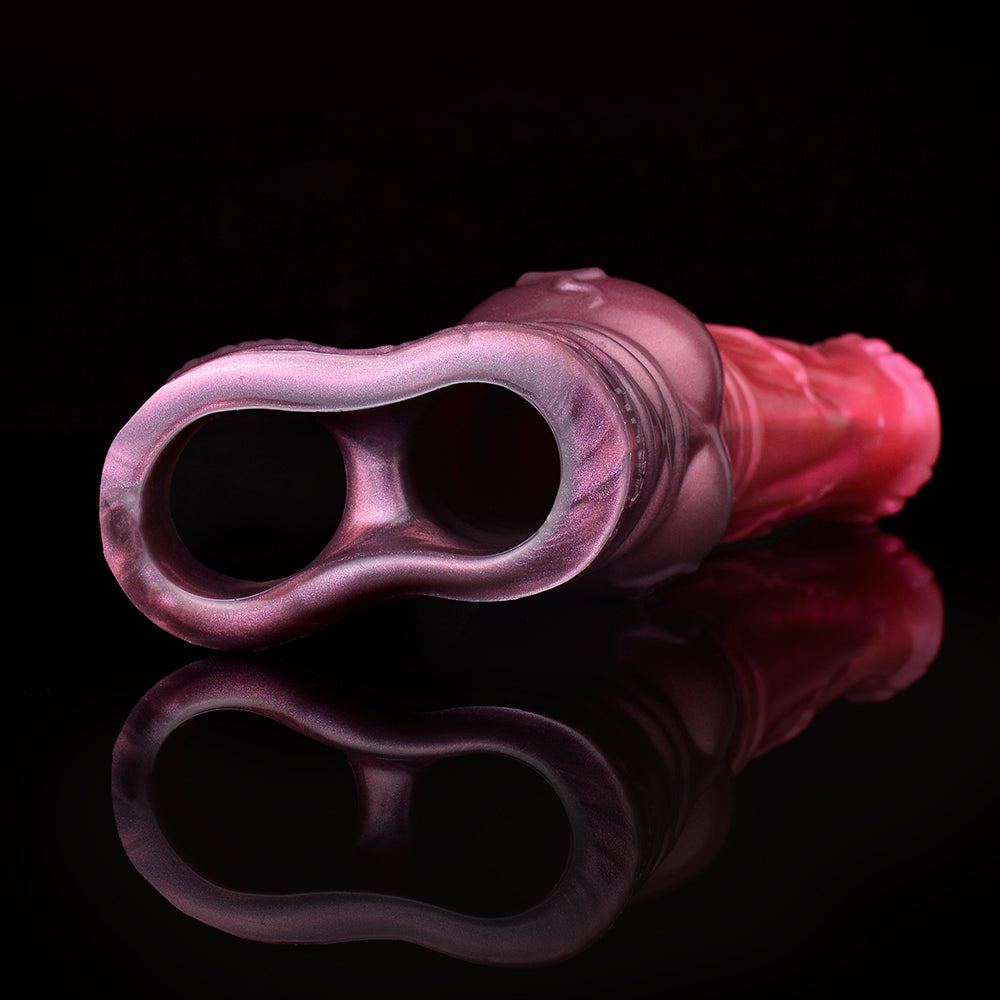 Horse sheath with large loop opening, glossy textured surface