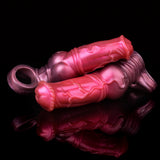Pink horse sheath with huge knot detail and curved ridges