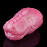 Glamour Dragon rosa Drachen-Maske mit grünem Auge, Blick von vorn oben