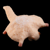 Peach plush cat figure with textured fur and open mouth hole