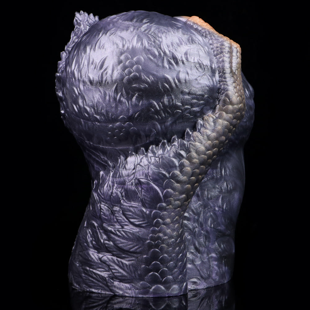 Animal-themed fleshlight back, dark purple scaly texture with detailed molded grooves