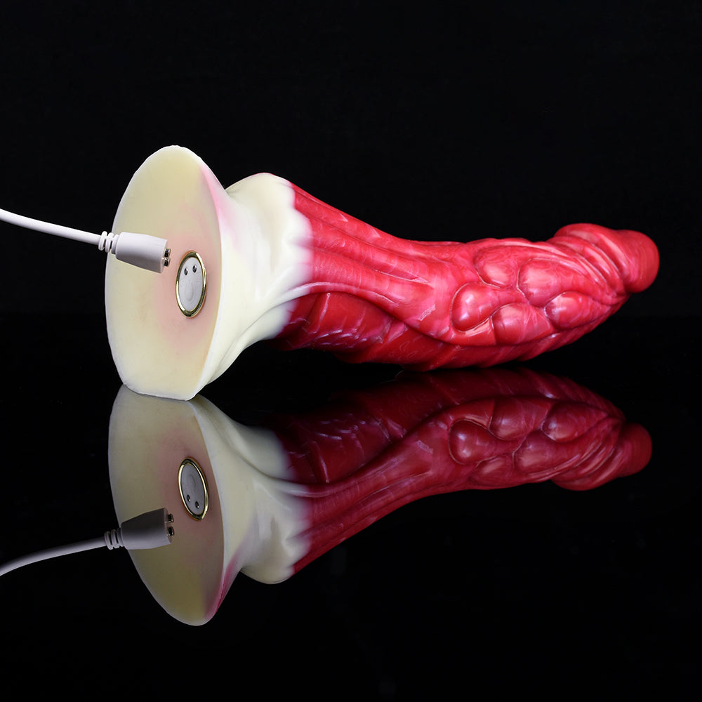 9-Inch Curve Vibrating Dragon Dildo, Monster Fantasy G-Spot Vibrator