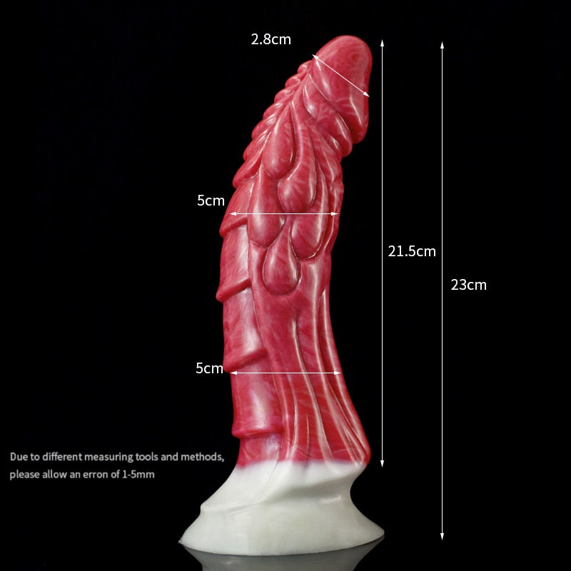 9-Inch Curve Vibrating Dragon Dildo, Monster Fantasy G-Spot Vibrator