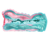Hydatid Fantasy Fleshlight with alien ridged opening, pink and teal interior