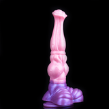 Icarus Riesen-Pferdedildo, Frontansicht mit großem Knotenteil und breiter Basis