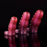 Octopus Tentakel Cock Sleeve Set, glänzend rosa, ovale Öffnung unten, kugelförmige Erhebungen