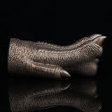 Bronze textured single channel monster paw cover with curved claw and toe tips