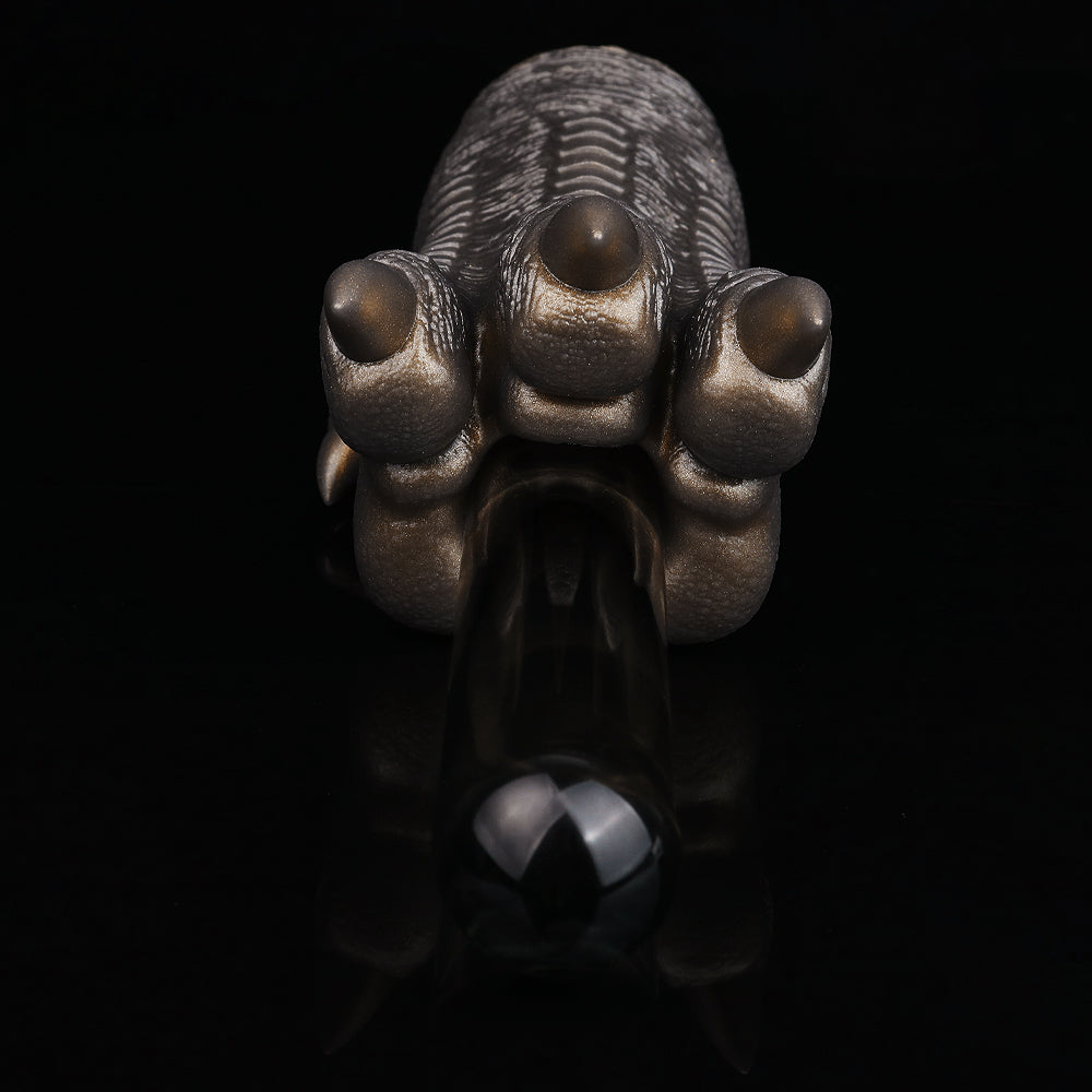 Bronze textured monster paw face with three rounded claws and black connector