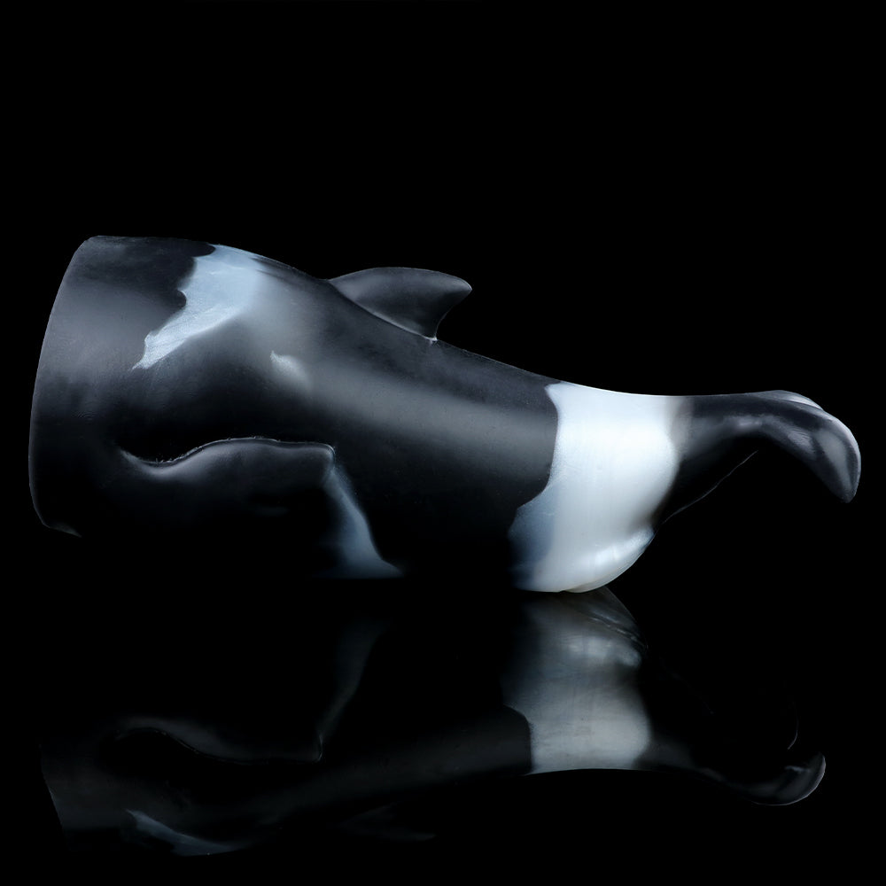 Killer Whale fleshlight, full side view with dorsal fin and tail contours
