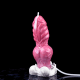 Geknotteter Fantasy-Dildo, rosafarben, mit gebogenem Schlauch und breiter Basis