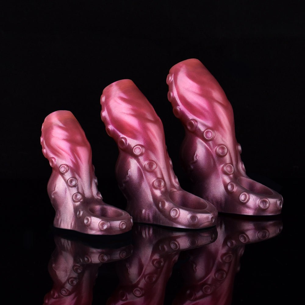 Krakenfire Oktopus-Penis-Sleeve, rosa, mit Ring/Knopf-Details am Tentakelende