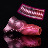 Oktopus-Penis-Sleeve, rosa, Seitansicht mit strukturierter Tentakelprägung