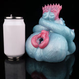 Light blue and pink men’s Fleshlight on display with paw ridges and curled grip