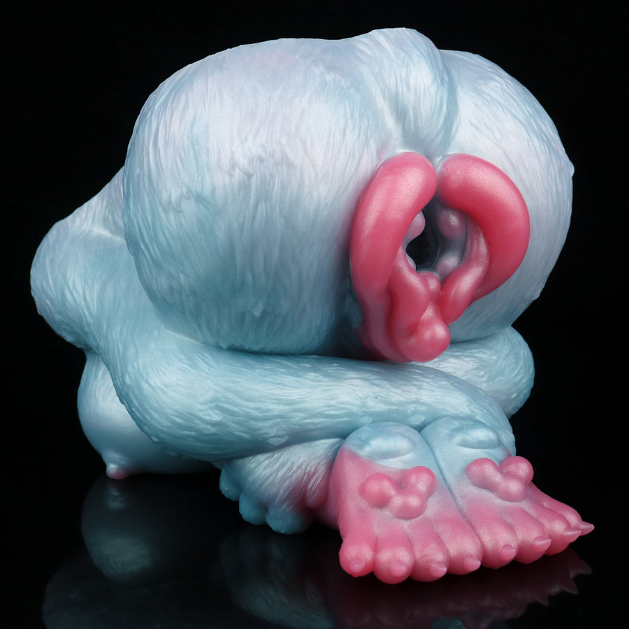 Men's massive animal fleshlight, light blue fuzzy sleeve with pink inner opening