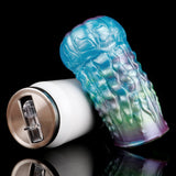 Alien fantasy male masturbator with white base and blue/green/purple glossy design