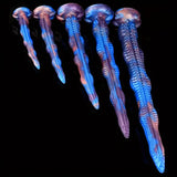 Assorted tentacle dildo colors: blue-to-purple gradient, suction-cup ridges