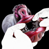 Rabbit-shaped masturbator close-up with pink ear and dark gray body detail