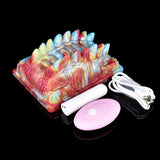 Octopus vibrating grinder with white wand and pink controller, multicolor spikes