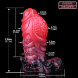 Dragon knot butt plug with black base and detailed pink-scaled body