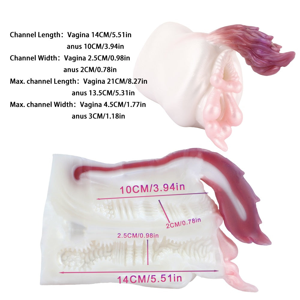 Maßübersicht: Vaginalkanal 14 cm, Anus 10 cm, max. 21 cm/13,5 cm