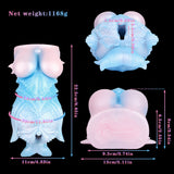 Mermaid fantasy masturbator, light blue fish design with pale pink base (size shown)
