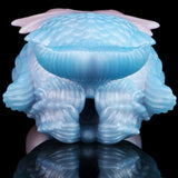 Mermaid fantasy masturbator rear view: light blue curled fins around the opening