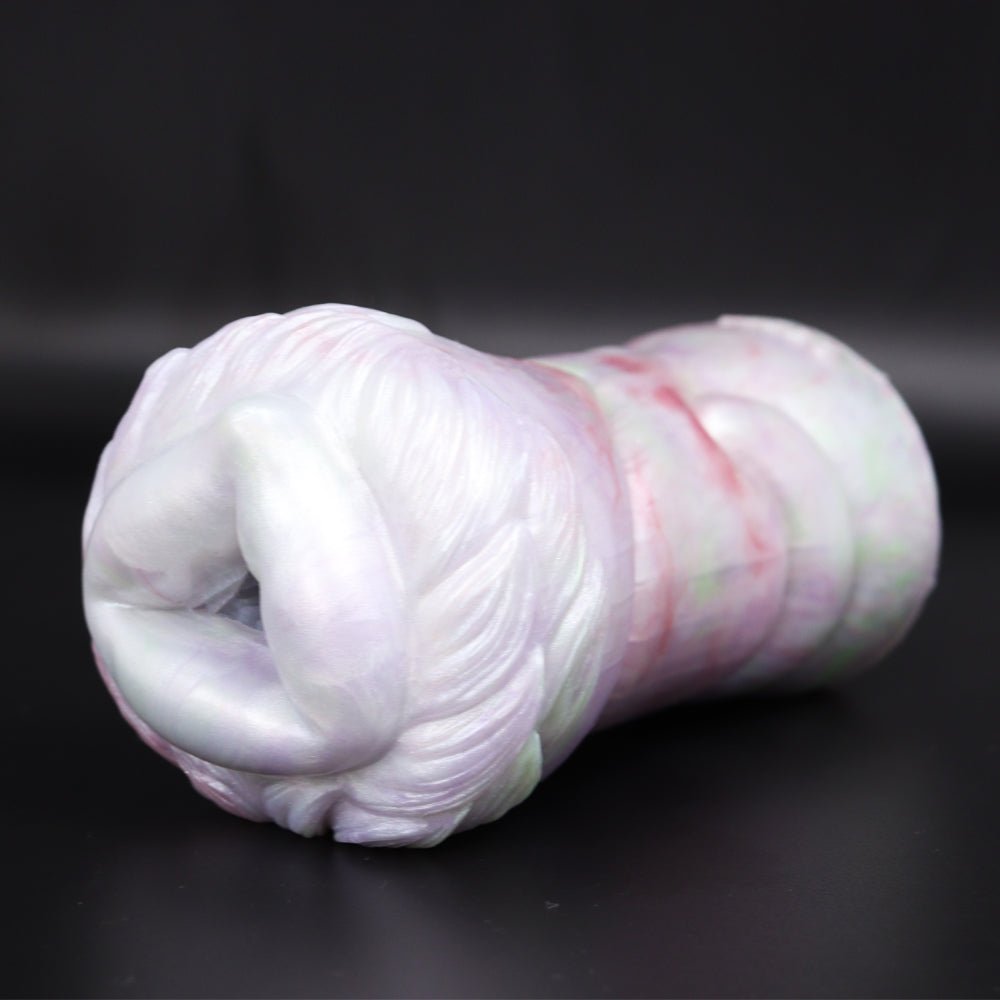 White and pink fantasy masturbator, rounded coiled shape with curved opening