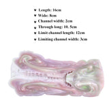Fantasy masturbator dimensions graphic over white and pastel-pink design