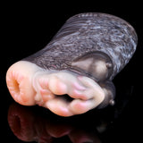 Close-up of dark textured goat masturbator body with light molded ends