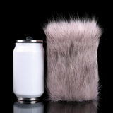 Furry two-hole stroker with upright bottle-style base