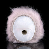Front view of furry two-hole stroker with round window opening