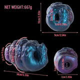 Alien monster masturbator with blue-purple metallic skin and curled tentacle design.