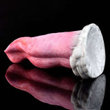 Realistic pink wolf tongue monster dildo, curved body and white base