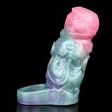 Alien extender sleeve standing pose, aqua base with purple accents and pink head