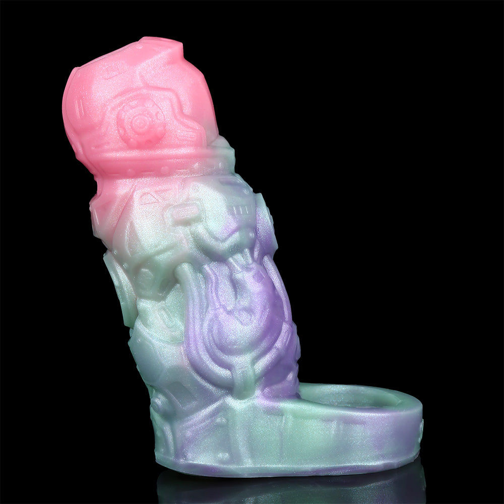 Alien Penis Sleeve & Monster Extender, iridescent pink-green-purple, side view