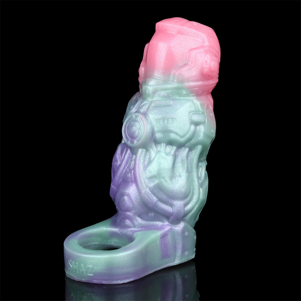Alien Penis Sleeve & Monster Extender, iridescent with purple detail, base opening
