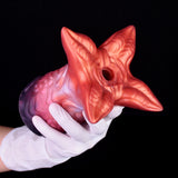 Fantasie Fleshlight mit großer Öffnung am Kopf, rot-violettes Tentakel-Design