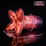 Fantasie Fleshlight mit Größenangaben, rot-violettes Tentakel-Design
