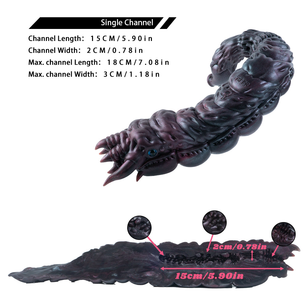 Metallic purple creature hand and forearm with curled fingers and claw tips