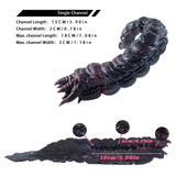 Metallic purple creature hand and forearm with curled fingers and claw tips
