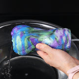 Rainbow harpy fantasy masturbator, hand gripping side in clear water