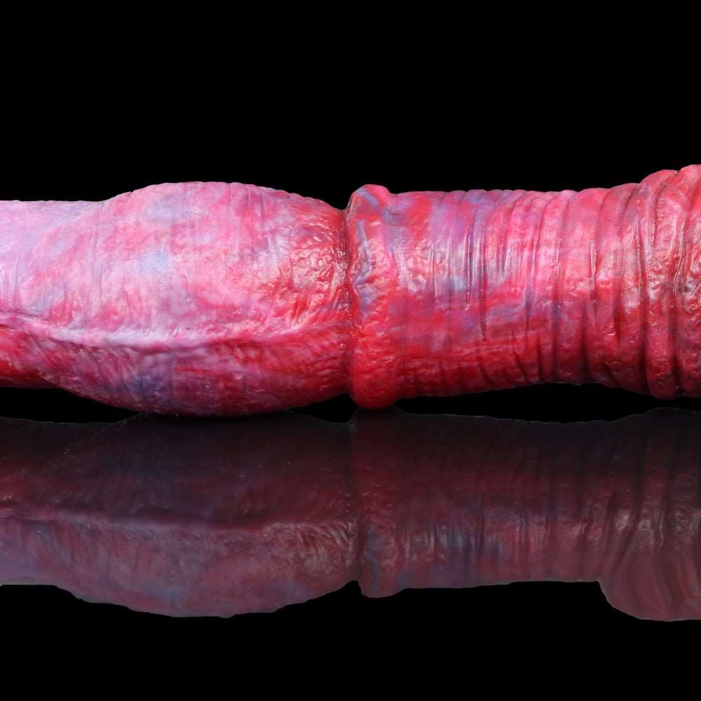 OBERON double-ended dildo, pink textured surface, tapered end tips