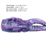 Cross-section view of inner channel and tentacle ridges with size text