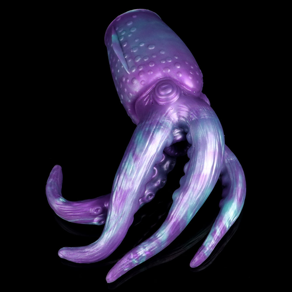 Purple octopus-style fleshlight with suction-dot body and spread curled tentacles